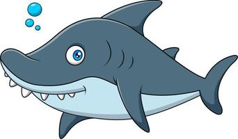 ilustración de dibujos animados de vector de un lindo tiburón
