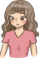 dibujos animados niña lindo kawaii manga anime ilustración clipart niño dibujo personaje vector