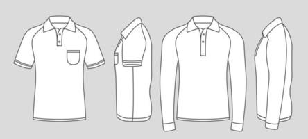 Flat Line Art Polo Shirt Mock Up vector