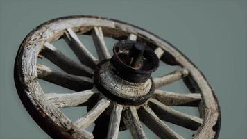 Handmade rustic vintage wooden wheel used in medieval wagons video