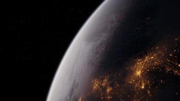 erdkugelplanet aus der weltraumumlaufbahn video
