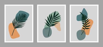 Botanical wall art vector set. Vector Illustration.