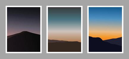 Twilight wall art vector set. Vector Illustration.