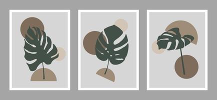 Botanical wall art vector set. Vector Illustration.