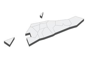 Ilustración de mapa 3d de timor oriental vector