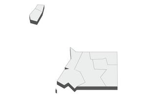 Ilustración de mapa 3d de guinea ecuatorial vector