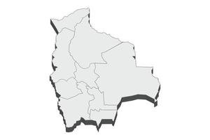 Ilustración de mapa 3d de bolivia vector
