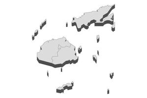 3D map illustration of Fiji ,West vector