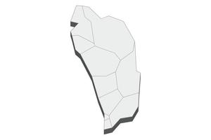 Ilustración de mapa 3d de dominicana vector