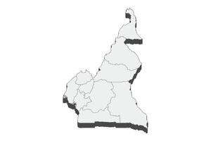 Ilustración de mapa 3D de Camerún vector