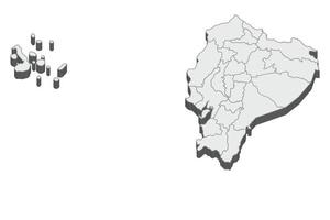 3D map illustration of Ecuador vector