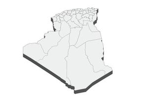 3D map illustration of Algeria vector