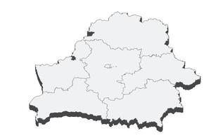 3D map illustration of Belarus vector