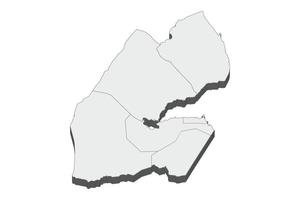 3D map illustration of Djibouti vector