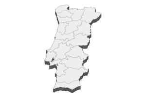 3D map illustration of Portugal vector