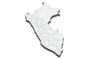 3D map illustration of Peru vector