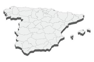 3D map illustration of Spain vector