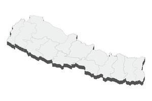 3D map illustration of Nepal vector