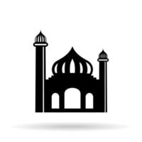 ilustración de vector de silueta de mezquita musulmana. vector de icono de mezquita.
