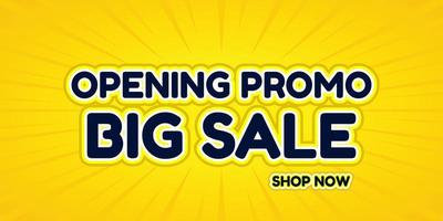 Opening promo big sale banner. grand opening sale banner. vector
