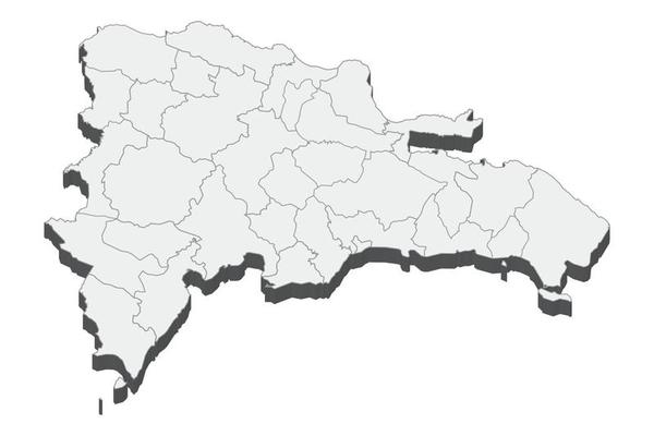 3D map illustration of Dominican Republic