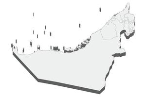 Ilustración de mapa 3d de emiratos árabes unidos vector