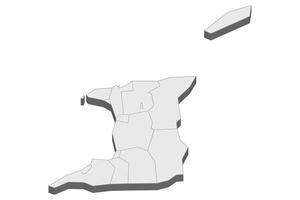 Ilustración de mapa 3d de trinidad y tobago vector