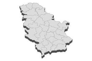 3D map illustration of Serbia vector