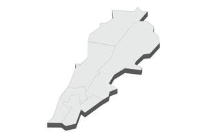 Ilustración de mapa 3D de Líbano vector