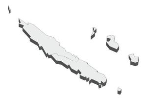 3D map illustration of New Caledoni vector