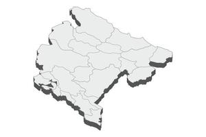 3D map illustration of Montenegro vector