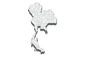 3D map illustration of Thailand vector
