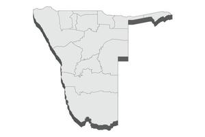 Ilustración de mapa 3d de namibia vector