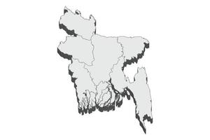 3D map illustration of Bangladesh vector