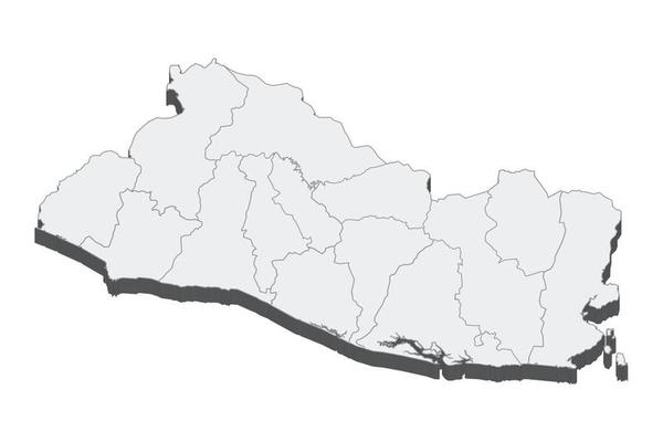 3D map illustration of El Salvador