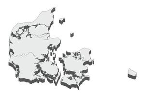 Ilustración de mapa 3D de Dinamarca vector