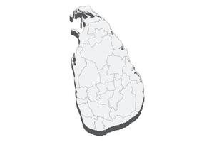 3D map illustration of Sri Lanka vector