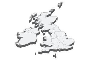 3D map illustration of United Kingdom vector