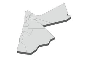 Ilustración de mapa 3D de Jordania vector