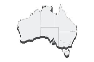 3D map illustration of Australia vector