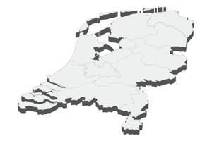 3D map illustration of Netherlands vector