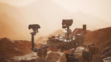 Curiosity Mars Rover exploring the surface of red planet video