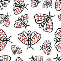 Seamless pattern with butterflies and moths vector