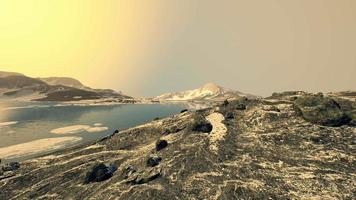 coastline of Antarctica with stones and ice video