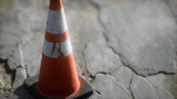 orange and white striped traffic cone video