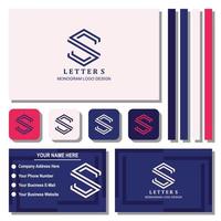 Creative Letter S Monogram Logo Design With Business Card Template vector