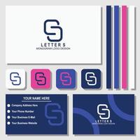 Creative Letter S Monogram Logo Design With Business Card Template vector