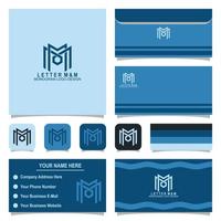 Creative Letter M Monogram Logo With Business Card Template vector