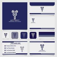 Creative Letter Y monogram logo design with business card and envelope template vector