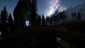 astronomical observatory under the night sky stars. hyperlapse video